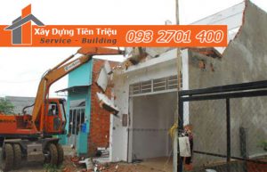 Phá dỡ công trìn.h bằng xe cơ giới