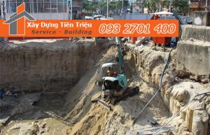 Đào móng công trình cơ giới Quận Bình Tân.