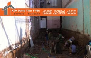 Quy trình đào móng nhà dân tại Quận Bình Tân.
