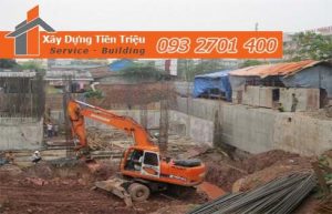 Quy trình đào móng nhà dân tại Đồng Nai.