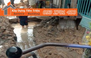 Quy trình đào móng nhà dân tại Quận 4.