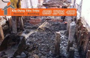 Quy trình đào móng nhà dân tại Quận Tân Bình.